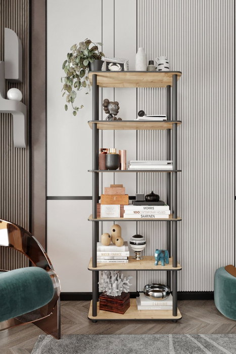Hanah Home Bookcase 6 Rect - Roble Hanah Home Bookcase 6 Rect - Roble